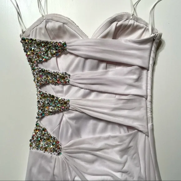 LA FEMME STRAPLESS GOWN W/ SIDE LEG SLIT - Picture 4 of 8